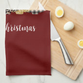 Leopard Cheetah Buffalo met kerstbomen Theedoek (Quarter Fold)