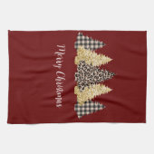 Leopard Cheetah Buffalo met kerstbomen Theedoek (Horizontaal)