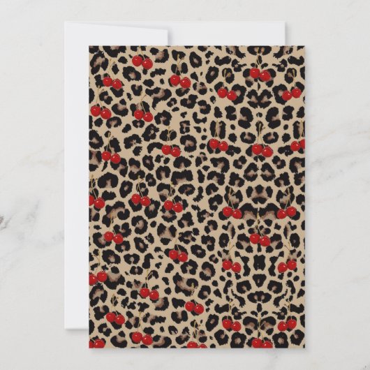 Leopard Cheetah Cherry Bachelorette Invitation Kaart (Achterkant)