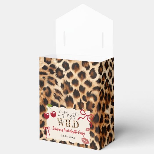 Leopard Cheetah Cherry Bachelorette Party Bedankdoosjes (Geopend)