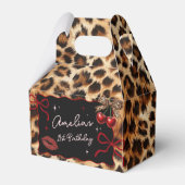 Leopard Cheetah Cherry Birthday Favor Box Bedankdoosjes (Voorkant Zijde)