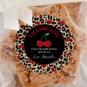 Leopard Cheetah Cherry Birthday Sticker