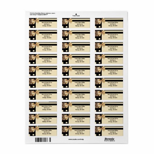 Leopard Cheetah Color Block Glam Adresetiketten Etiket (Full Sheet)
