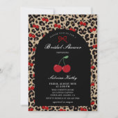 Leopard Cheetah Coquette Cherry Bridal Shower Kaart (Voorkant)