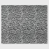 Leopard, cheetah, dierlijk drukgrijs cadeaupapier (Vlak)