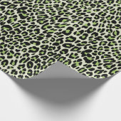 Leopard, cheetah, dierlijk gedrukt groen cadeaupapier (Hoek)