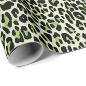 Leopard, cheetah, dierlijk gedrukt groen cadeaupapier (Rol Hoek)