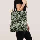Leopard, cheetah, dierlijk gedrukt groen tote bag (Dichtbij)
