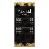 Leopard Cheetah Exotic Gold Glitter Prijslijst Reclamekaart (Voorkant)