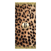 Leopard Cheetah Exotic Gold Glitter Prijslijst Reclamekaart (Achterkant)