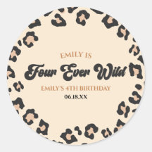 Leopard Cheetah Four Ever Wild 4th Verjaardagsfees