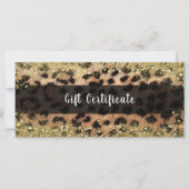 Leopard Cheetah Gold Glitter Glam Gift Certificate (Voorkant)