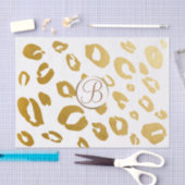 Leopard Cheetah Gold Print Monogram Letter Initiaa Tissuepapier (Craft)