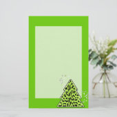 Leopard cheetah kerstboom Stationery Briefpapier (Staand voorkant)
