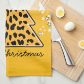 Leopard cheetah kerstboomhanddoeken theedoek (Quarter Fold)