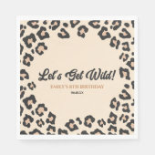 Leopard Cheetah Laten we wild worden! verjaardagsf Servet (Voorkant)