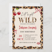 Leopard Cheetah Let’s Get Wild Birthday Invitation Kaart (Voorkant)
