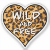 leopard cheetah patroon | wild en vrij hart sticker (Voorkant)