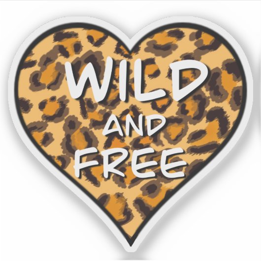 leopard cheetah patroon | wild en vrij hart sticker (Voorkant)