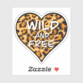leopard cheetah patroon | wild en vrij hart sticker (Vel)