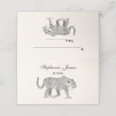 Leopard Cheetah Place Card Escort Kaart Ivoor Plaatskaartje (Buitenkant ongevouwen)
