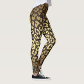 Leopard Cheetah Print Animal Skins Gold Ombre Leggings (Rechts)