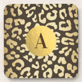 Leopard Cheetah Print Animal Skins Modern Gold Drankjes Onderzetter (Voorkant)