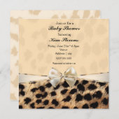 Leopard Cheetah Print Bow Party Douche Uitnodiging (Voorkant / Achterkant)