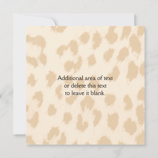 Leopard Cheetah Print Bow Party Douche Uitnodiging (Achterkant)