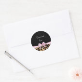 Leopard Cheetah Print Bow Verjaardag Dierenprint Ronde Sticker (Envelop)