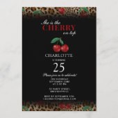 Leopard Cheetah Print Cherry On Top Birthday Kaart (Voorkant)