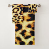 Leopard Cheetah Print Faux Fur Bad Handdoek (Insitu)