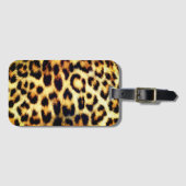 Leopard Cheetah Print Faux Fur Bagagelabel (Voorkant (horizontaal))