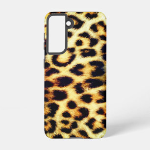 Leopard Cheetah Print Faux Fur Samsung Galaxy Hoesje