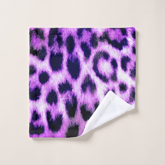 Leopard Cheetah Print Faux roze Bad Handdoek (Wasdoekje)