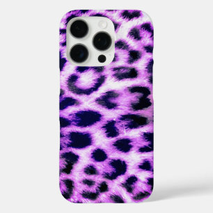 Leopard Cheetah Print Faux roze iPhone 16 Pro Hoesje