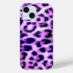 Leopard Cheetah Print Faux roze iPhone 15 Case