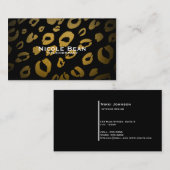 Leopard Cheetah Print Goud & Zwart Visitekaartje (Voorkant / Achterkant)
