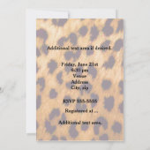 Leopard Cheetah Print Helder Gele Bow Uitnodiging (Achterkant)