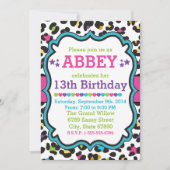 Leopard Cheetah Print Invitation Birthday Kaart (Voorkant)