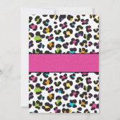 Leopard Cheetah Print Invitation Birthday Kaart (Achterkant)