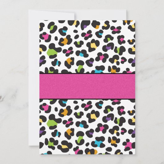 Leopard Cheetah Print Invitation Birthday Kaart (Achterkant)
