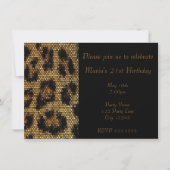 Leopard Cheetah Print Sparkle Party Uitnodiging (Voorkant)
