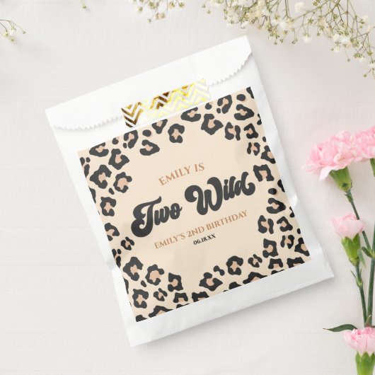 Leopard Cheetah Print Twee Wilde 2e Verjaardagsfee Bedankzakje (Gezegeld)