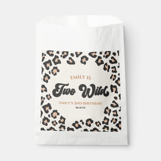 Leopard Cheetah Print Twee Wilde 2e Verjaardagsfee Bedankzakje (Voorkant)