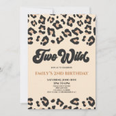 Leopard Cheetah Print Twee Wilde 2e Verjaardagsfee Kaart (Voorkant)