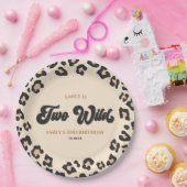 Leopard Cheetah Print Twee Wilde 2e Verjaardagsfee Papieren Bordje (Feest)