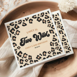 Leopard Cheetah Print Twee Wilde 2e Verjaardagsfee Servet