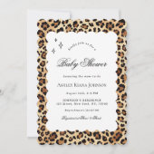 Leopard Cheetah Print Wavy Lijst Baby shower Kaart (Voorkant)