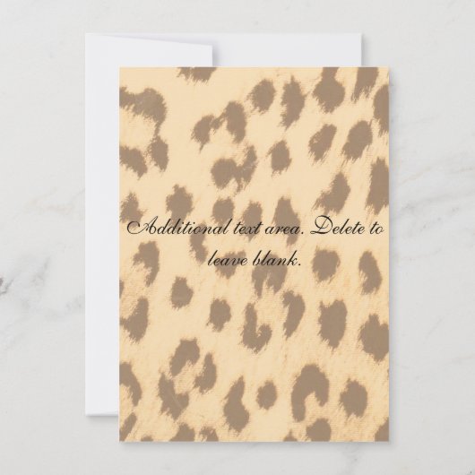 Leopard Cheetah Print White Bow Glam Uitnodiging (Achterkant)